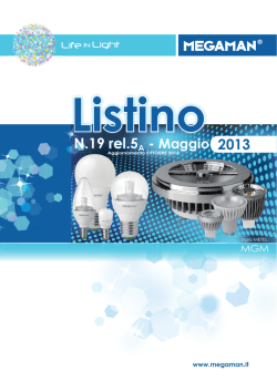 Listino Megaman 19 R.5a AGGIORNAMENTO OTTOBRE 2014