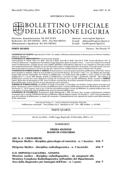 Bollettino ufficiale della Regione Liguria n.49 del 3 dicembre 2014