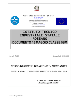 Documento 15 Maggio 2014 - Istituto Tecnico Industriale Statale