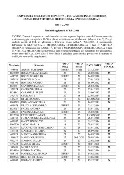 UNIVERSIT&Agrave; DEGLI STUDI DI PADOVA &ndash; CdL in MEDICINA E