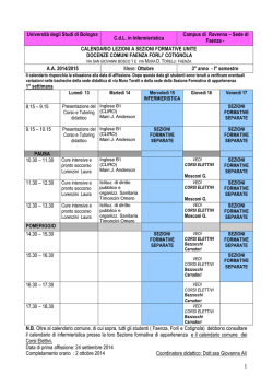 1 Universit&agrave; degli Studi di Bologna C.d.L. in Infermieristica Campus