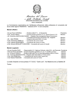 documento - Ministero del Lavoro e delle Politiche Sociali