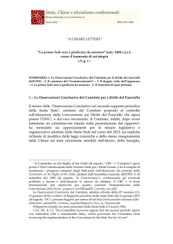 "La prima Sede non &egrave; giudicata da nessuno" (can. 1404 c.j.c.): verso