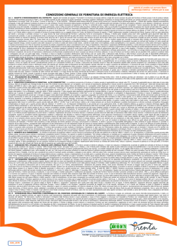 condizioni generali di fornitura di energia elettrica