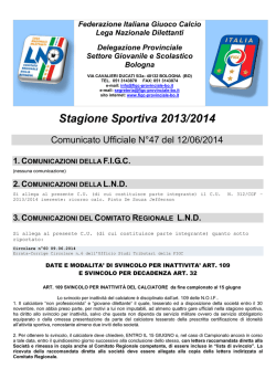 Stagione Sportiva 2013/2014 - FIGC Delegazione Provinciale di
