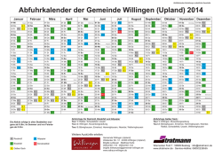Abfuhrkalender der Gemeinde Willingen (Upland) 2014