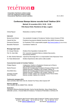 Conferenza Stampa Azione raccolta fondi Telethon 2014