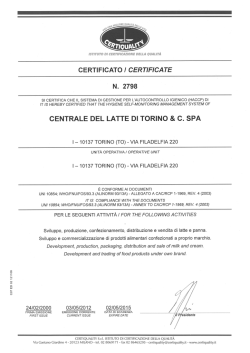 HACCP conforme alla Norma UNI 10854