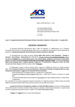 Circolare di invito Ginnastica Artistica 2014