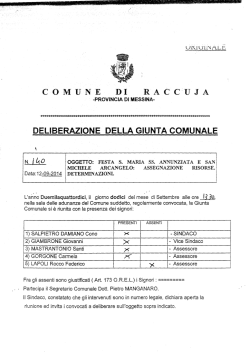 deliberazione della giunta comunale