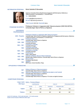 INFORMAZIONI PERSONALI Maria Gabriella Di Benedetto