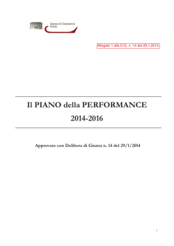 Il PIANO della PERFORMANCE 2014 2016