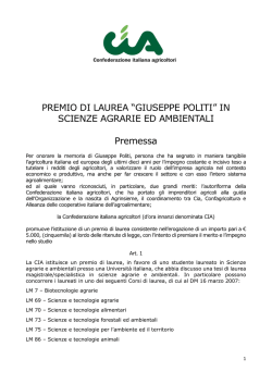 Bando e Domanda di partecipazione