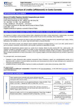 (affidamenti) in Conto Corrente