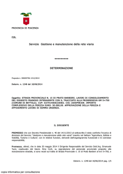 Strada Provinciale n. 15 di Prato Barbieri. Lavori di consolidamento