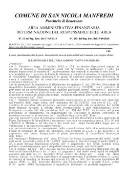 Testo della determinazione - Comune San Nicola Manfredi