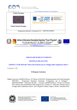 nuovo reclutamento alunni C1 2014