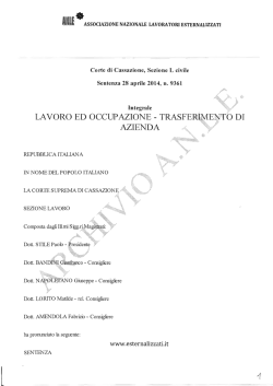 Sentenza CASSAZIONE Telepost n. 9361