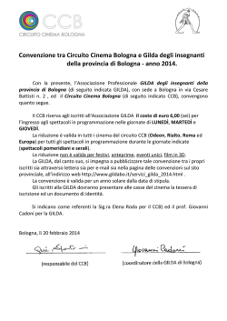 onvenzione con - Gilda degli Insegnanti di Bologna