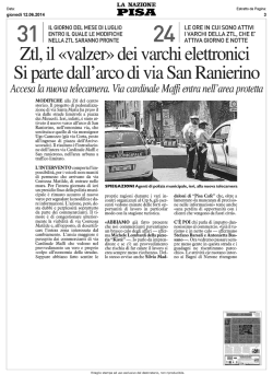 "valzer" dei varchi elettronici - comitato residenti santa maria