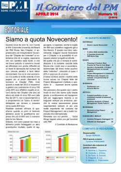 NewsLetter n&deg;16 (04-2014) - PMI Rome Italy Chapter