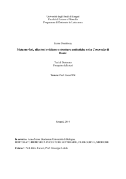 Metamorfosi, allusioni ovidiane e strutture antitetiche nella
