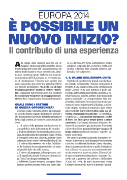 &Egrave; POSSIBILE UN NUOVO INIZIO?