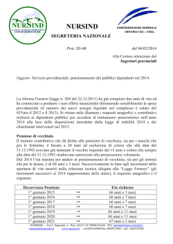 pensionamenti 2014 - Nursind
