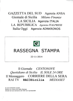 rassegna stampa del 22/11/2014 - Consorzio per le Autostrade