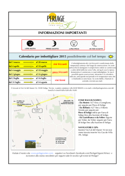 INFORMAZIONI IMPORTANTI Calendario per imbottigliare