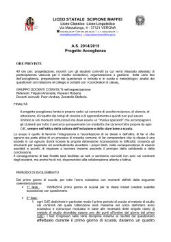 LICEO STATALE SCIPIONE MAFFEI A.S. 2014/2015 Progetto