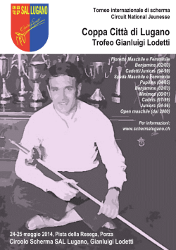 Coppa Citt&agrave; di Lugano Trofeo Gianluigi Lodetti