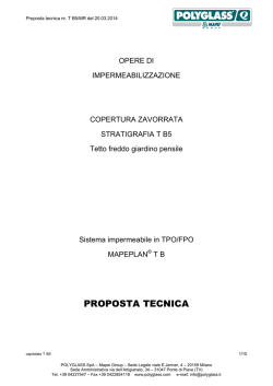 Copertura a giardino non coibentata con manti sintetici