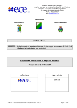 DITTA: C.F.M s.r.l. OGGETTO: Avvio impianto di autodemolizione e