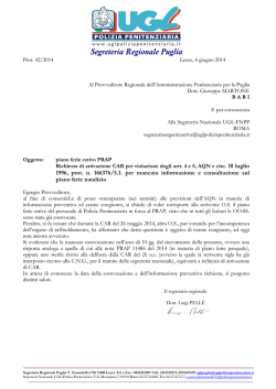 2014 Piano ferie estivo PRAP - richiesta di attivazione CAR