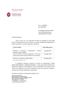 Porte Aperte La Sapienza - liceo scientifico pellecchia