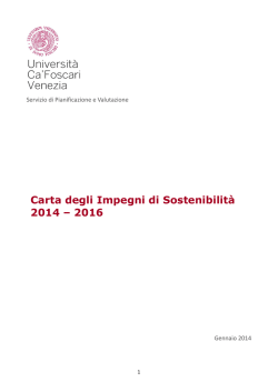 Carta degli Impegni di Sostenibilit&agrave; 2014 &ndash; 2016