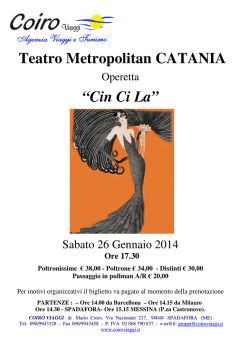 Teatro Metropolitan CATANIA &ldquo;Cin Ci La&rdquo;