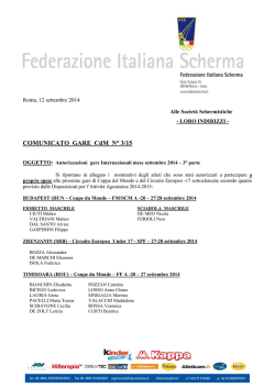 COMUNICATO GARE CdM N° 3/15 - Federazione Italiana Scherma
