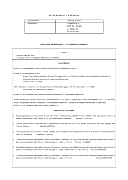Curriculum Vitae Ing. Massimo Fasano