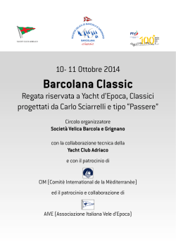 Bando di Regata "Barcolana Classic" 2014