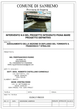 Elenco prezzi - Comune di Sanremo