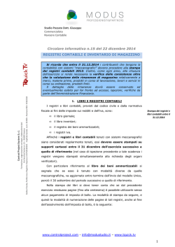 15 - Registri contabili e inventario di magazzino del 22.12.2014