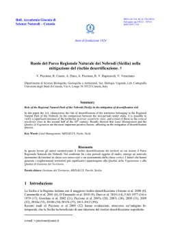 Ruolo del Parco Regionale Naturale dei Nebrodi (Sicilia) nella