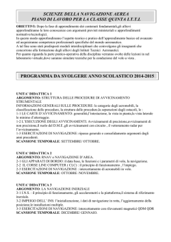 scienze della navigazione aerea piano di lavoro