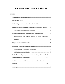 DOCUMENTO DI CLASSE 3L