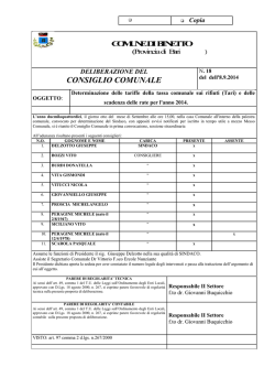 CONSIGLIO COMUNALE - Comune di Binetto