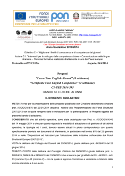 Bando Selezione ALUNNI