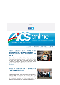 AICS ON LINE N&deg; 370 del 18/09/2014