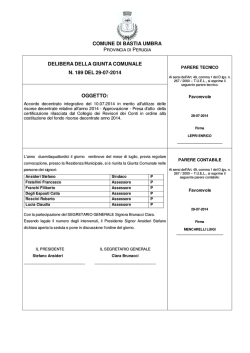 Accordo del 10/07/2014 - Comune di Bastia Umbra